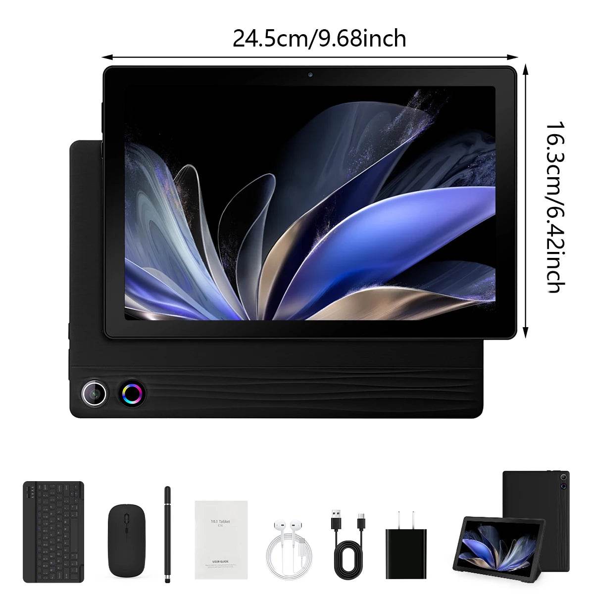 A10L 10-Inch Tablet Android 14, 12GB RAM, 64GB ROM, WiFi 6, Expandable Storage Up to 1TB black United States US
