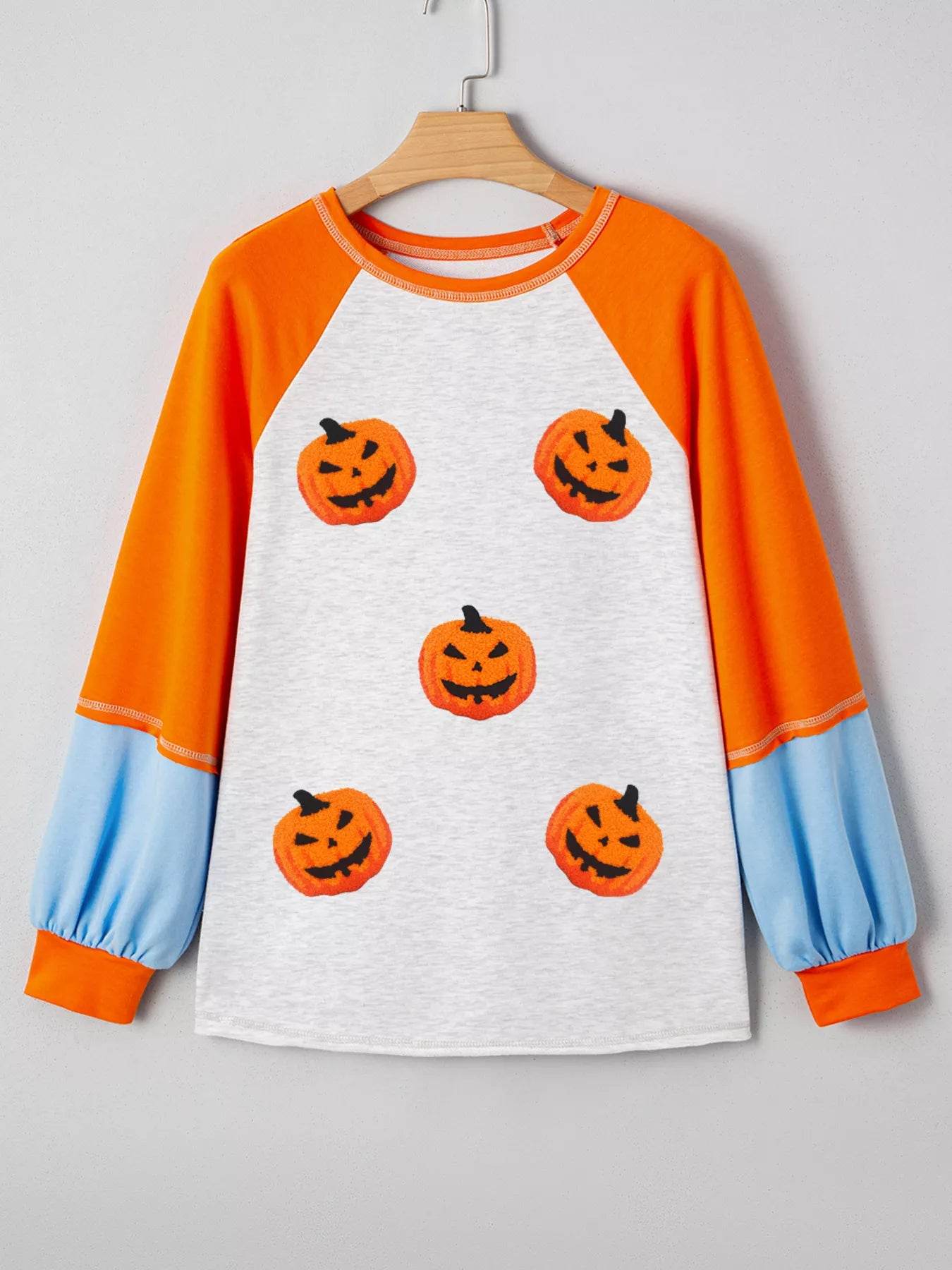 Halloween Pumpkin Graphic Long Sleeve T-Shirt for Women - Soft, Stretchy, and Fun!