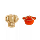 Food Theme Copper Asymmetry Earring Dutch Barbecue Pan onesize