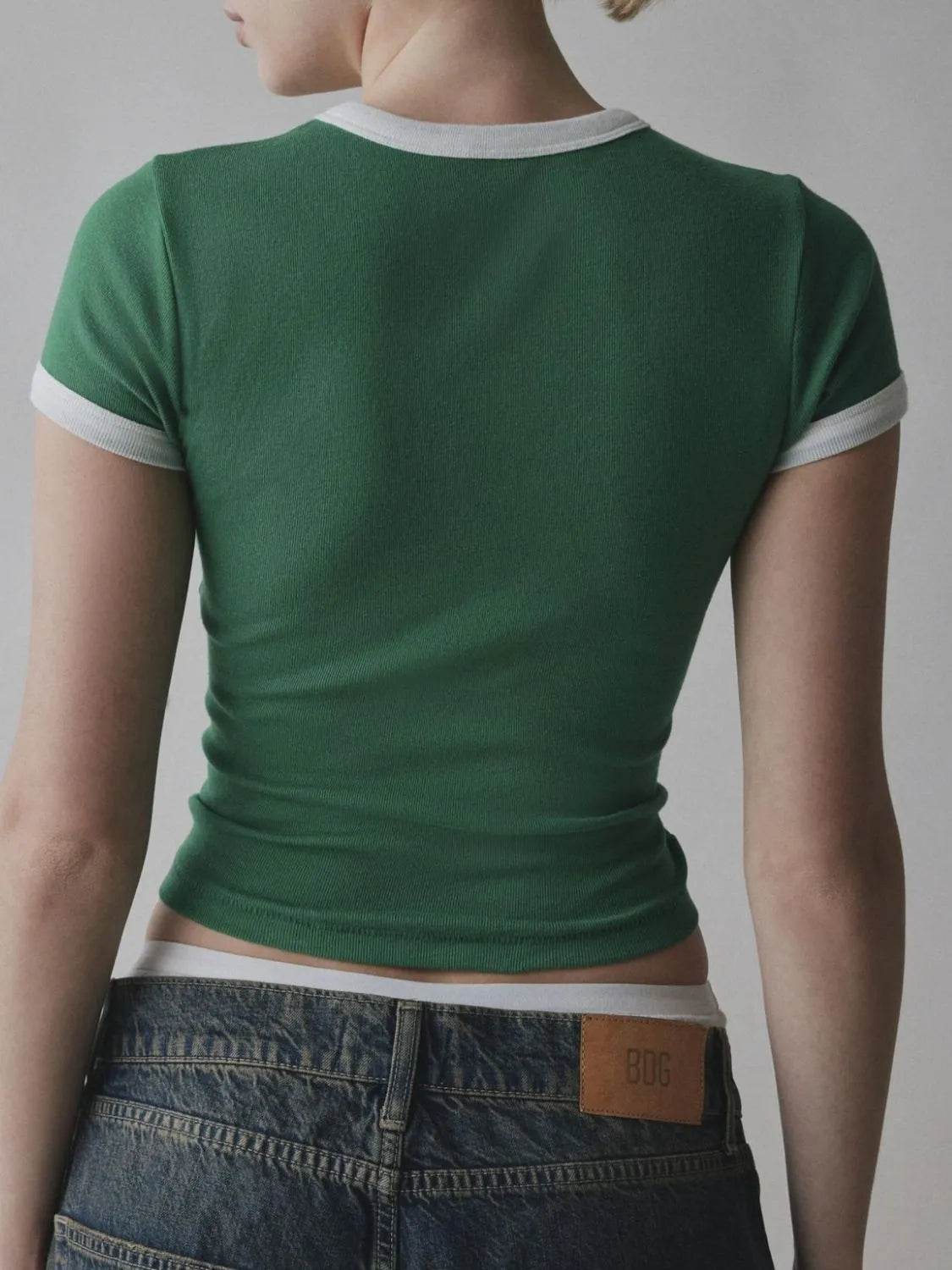 Trendsi Graphic Round Neck Short Sleeve T-Shirt - Slightly Stretchy, Opaque Fabric, 95% Polyester - Store 42