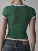 Trendsi Graphic Round Neck Short Sleeve T-Shirt - Slightly Stretchy, Opaque Fabric, 95% Polyester - Store 42
