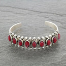 Artificial Turquoise Alloy Open Bracelet Red One Size
