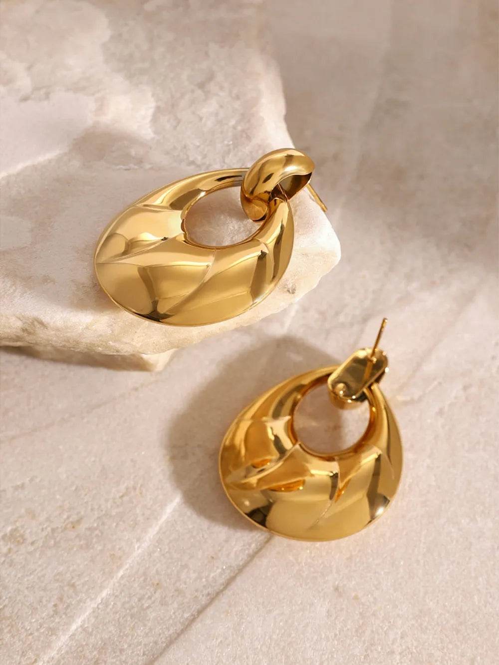 Elegant 18K Gold-Plated Stainless Steel Teardrop Earrings - Dainty Chic Jewelry - Store 42