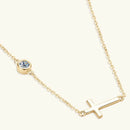 Elegant Cross Moissanite Necklace in 925 Sterling Silver with 18K Gold-Plating, 0.3 Ct - Store 42