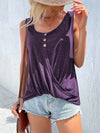 Full Size Decorative Button Round Neck Tank Plus Size - Store 42