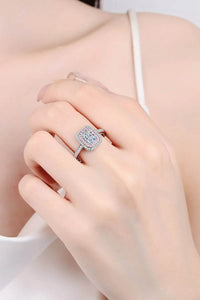 1 Carat Moissanite Ring in 925 Sterling Silver with Platinum-Plating, Gift Box Included - Store 42