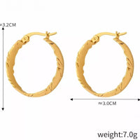 Elegant 18K Gold-Plated Hoop Earrings in Titanium Steel - Classic Fashion Jewelry - Store 42
