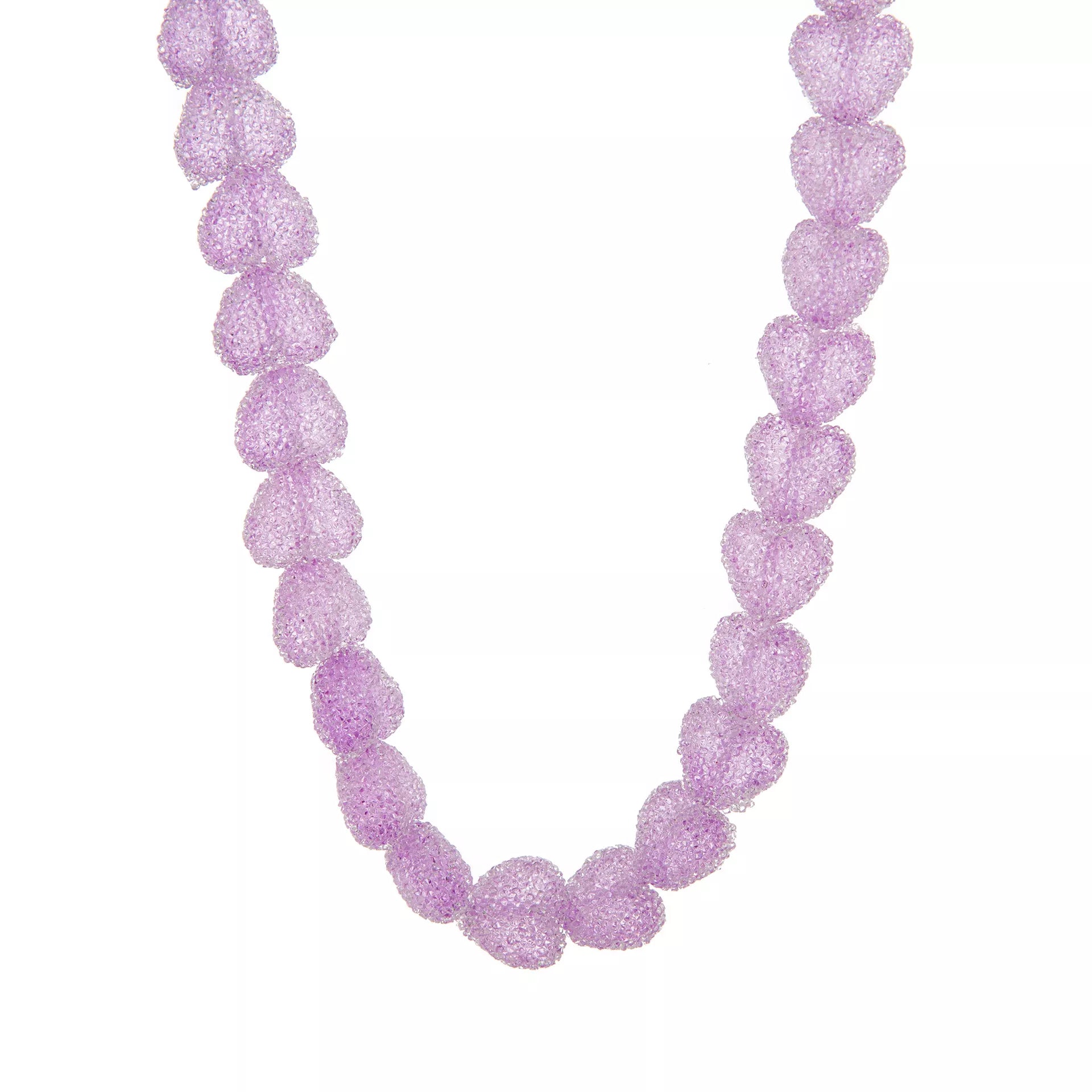 Colorful Resin Heart Necklace Pink Purple One Size