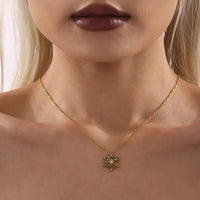 18K Gold-Plated Stainless Steel and Zircon Snowflake Necklace - Elegant Winter Jewelry - Store 42