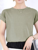Round Neck Short Sleeve T-Shirt Sage