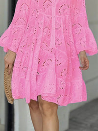 Full Size Eyelet Ruffled Hem Tiered Dress Plus Size - Store 42