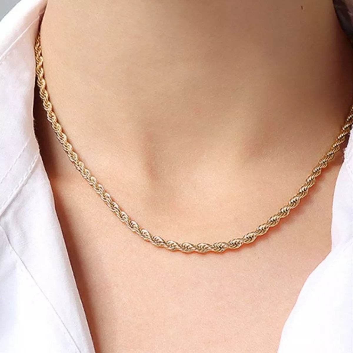 18K Gold-Plated Titanium Steel Chain Necklace - 19.7 Inch Length, Stylish & Durable Jewelry - Store 42