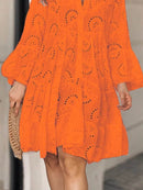 Full Size Eyelet Ruffled Hem Tiered Dress Plus Size - Store 42