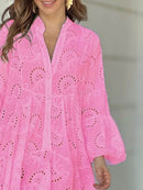 Full Size Eyelet Ruffled Hem Tiered Dress Plus Size - Store 42