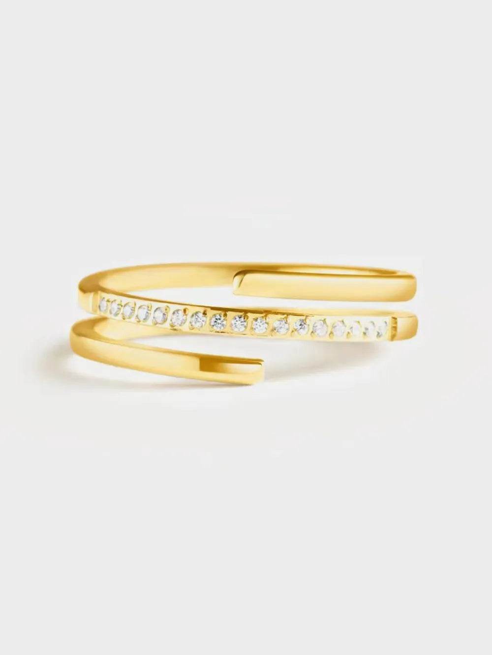 18K Gold-Plated 925 Sterling Silver Inlaid Zircon Ring with Elegant Design – Exquisite Jewelry Gift - Store 42