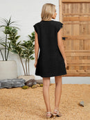 Round Neck Cap Sleeve Mini Dress
