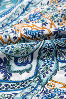 Paisley Floral V Neck Short Sleeve Mini Dress