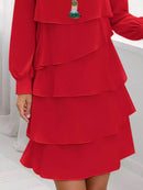Full Size Layered Long Sleeve Mini Dress Plus Size - Store 42