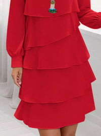 Full Size Layered Long Sleeve Mini Dress Plus Size - Store 42