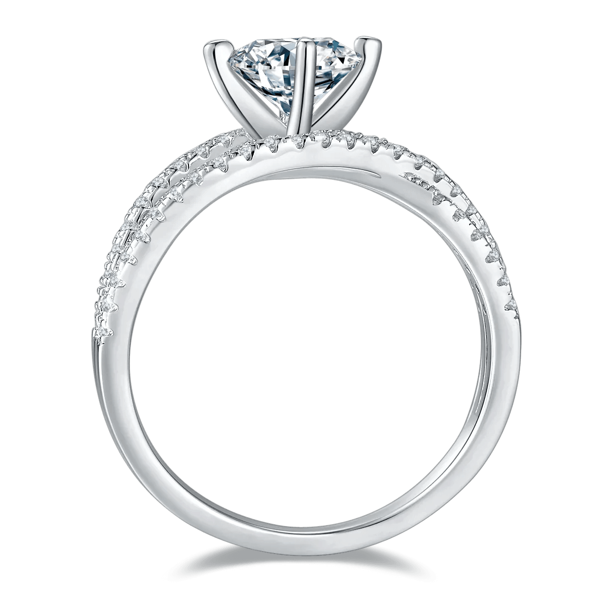 1 Carat Moissanite Ring in 925 Sterling Silver - Elegant Jewelry with Certificate & Box Included - Store 42