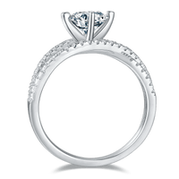 1 Carat Moissanite Ring in 925 Sterling Silver - Elegant Jewelry with Certificate & Box Included - Store 42