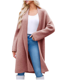 Open Front Longline Coat Pink