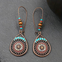 Elegant Alloy Teardrop Earrings with Oil Drip Finish - Stylish Casual Accessory - Store 42