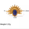 18K Gold-Plated Natural Stone Ring style C One Size