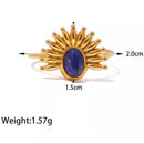 18K Gold-Plated Natural Stone Ring style C One Size