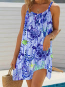 Full Size Printed Scoop Neck Mini Cami Dress Plus Size - Store 42