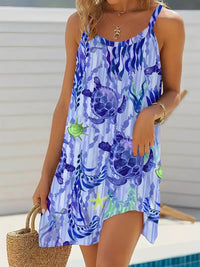 Full Size Printed Scoop Neck Mini Cami Dress Plus Size - Store 42