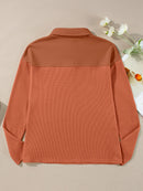 Long Sleeve Thermal Knit Polo Top