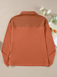 Long Sleeve Thermal Knit Polo Top