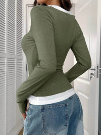 Scoop Neck Long Sleeve T-Shirt - Slightly Stretchy, 95% Polyester for Comfort, Easy Care - Store 42