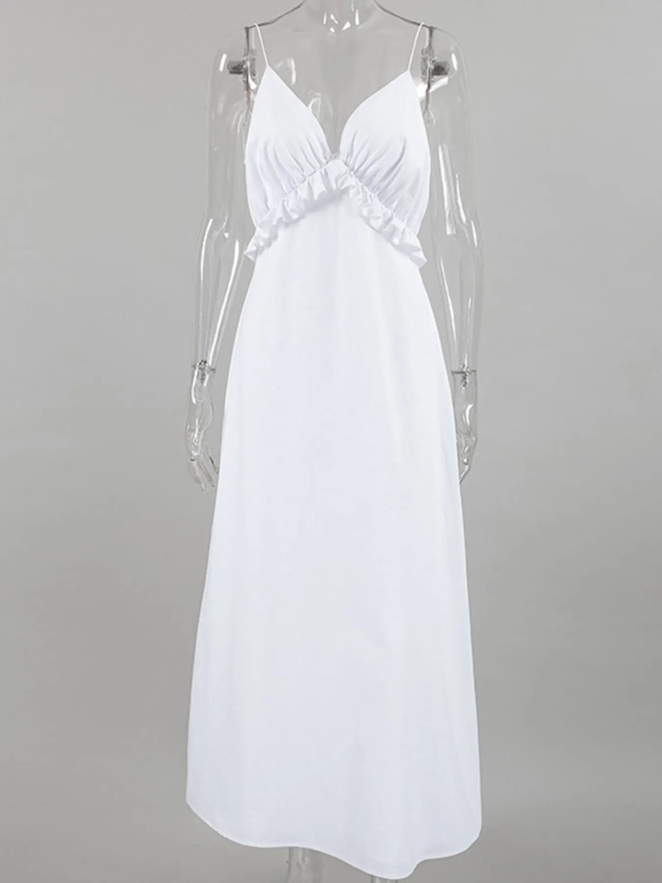 Ruffled V-Neck Maxi Dress