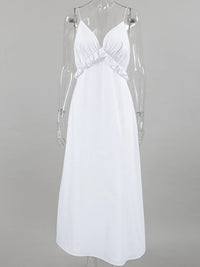 Ruffled V-Neck Maxi Dress