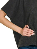 Zenana Ribbed Round-Neck Short-Sleeve Knit Top