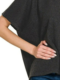 Zenana Ribbed Round-Neck Short-Sleeve Knit Top