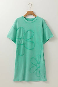 Round Neck Short Sleeve Tee Dress