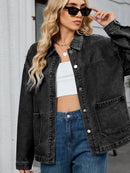 Washed Oversized Button Down Denim Jacket