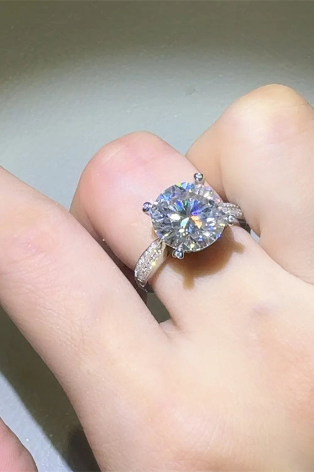 Elegant 5 Carat Moissanite Ring in 925 Sterling Silver with Certificate & Warranty