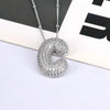 Elegant Copper Inlaid Zircon Letter Pendant Necklace - Platinum-Plated with 16.9 In Chain - Store 42