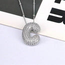 Elegant Copper Inlaid Zircon Letter Pendant Necklace - Platinum-Plated with 16.9 In Chain - Store 42