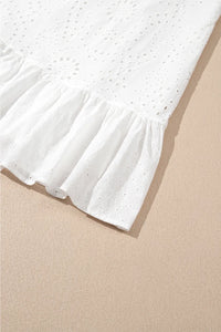 Floral Eyelet Embroidered Sleeveless Shift Dress