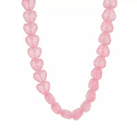 Colorful Resin Heart Necklace Blush Pink One Size