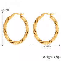 Elegant 18K Gold-Plated Hoop Earrings in Titanium Steel - Classic Fashion Jewelry - Store 42