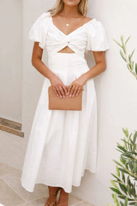 Sweetheart Neck Puff Sleeve Dress