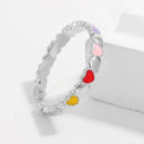 925 Sterling Silver Heart Ring with Drip Oil Finish – Elegant and Unique Design - Store 42