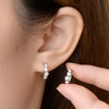 925 Sterling Silver Moissanite Huggie Earrings Silver One Size