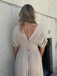 Full Size Deep V-Neck Maxi Dress with Side Slit Plus Size - Store 42